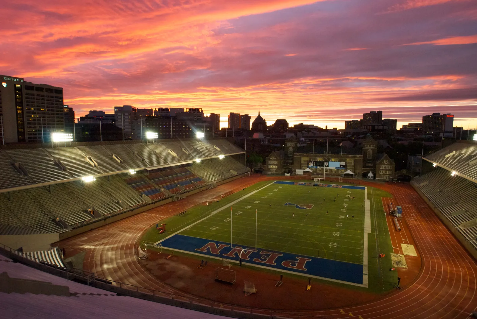 Franklin Field at sunset 