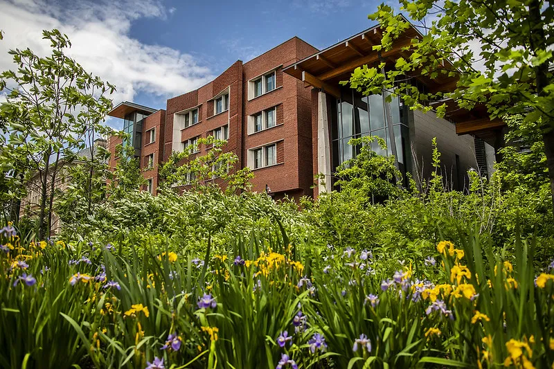 Lauder College House in the spring