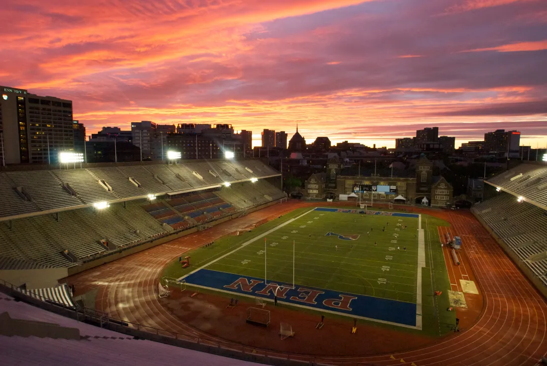 Franklin Field at sunset 