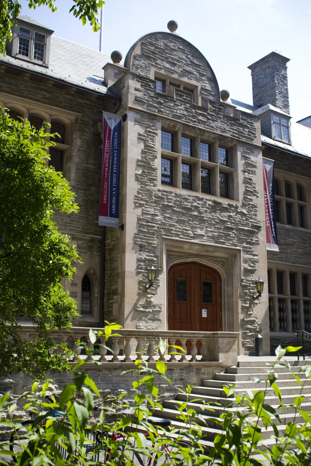 Exterior entrance to the University of Pennsylvania's student union Houston Hall