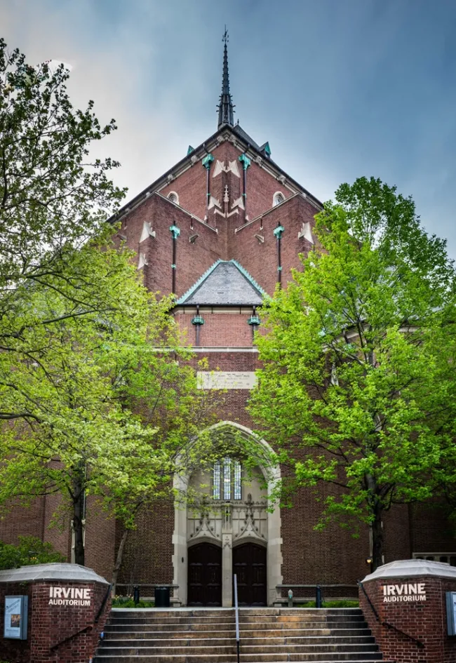 Exterior of Irvine Auditorium