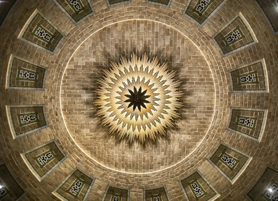 Ceiling view of the Penn Museum rotunda 