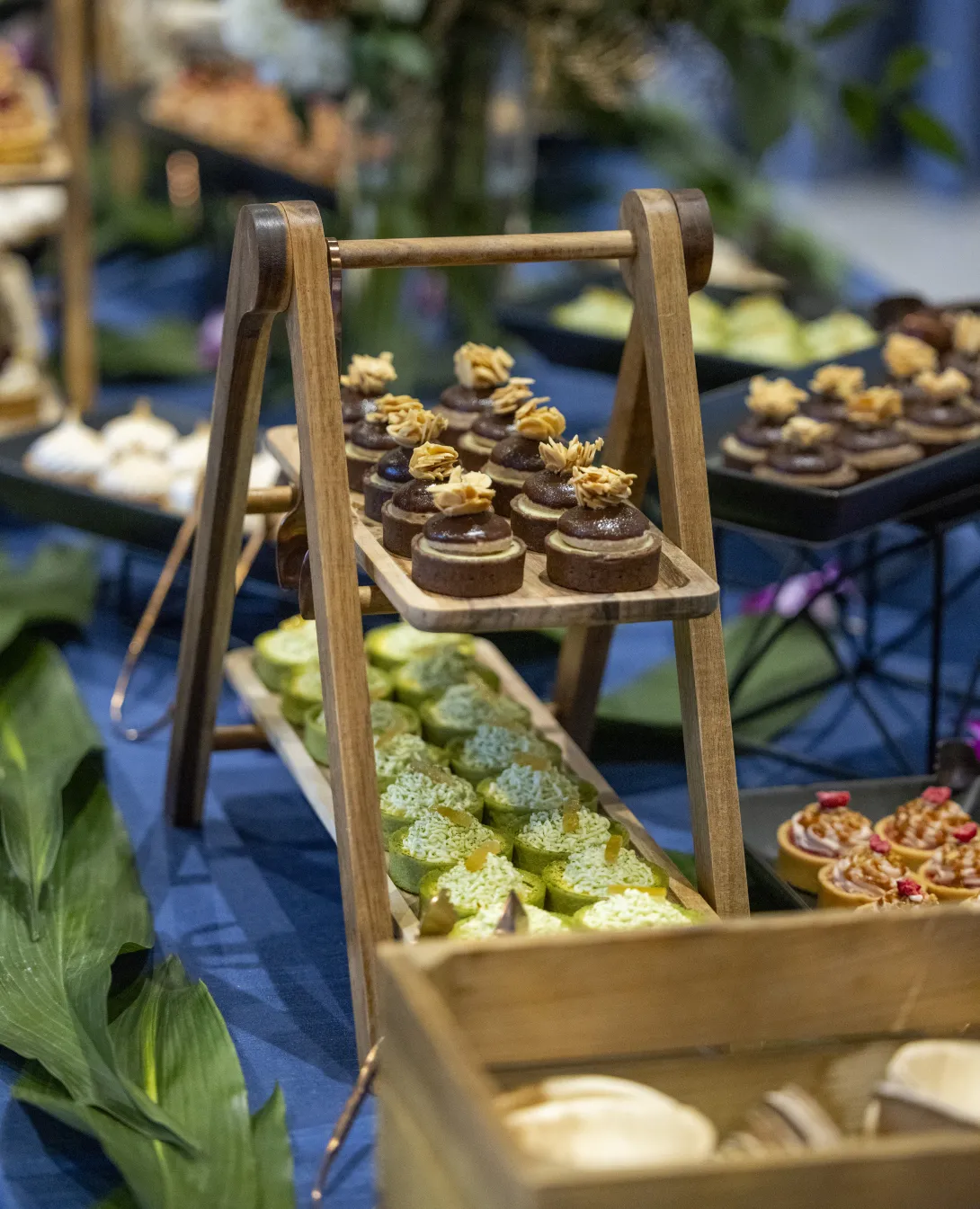 Table set with catering appetizers 